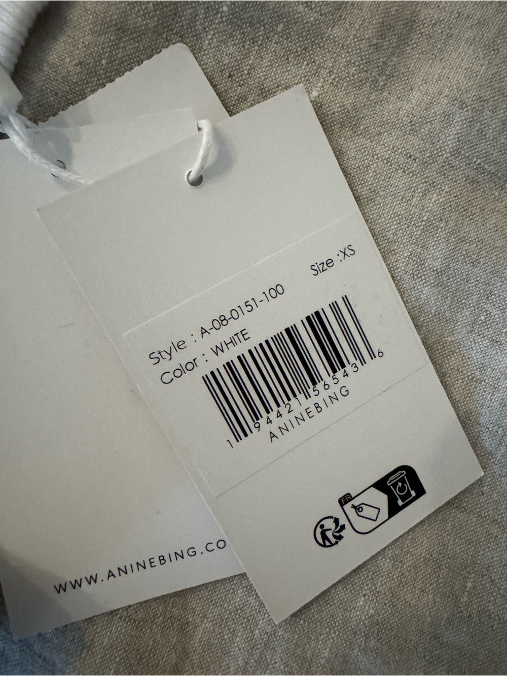 Anine Bing Kids Cream Ribbed Racerback Tank - Picture 3 of 4